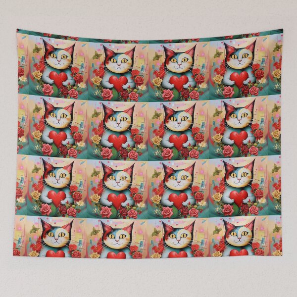 Item preview, A cat in love with a heart. designed and sold by Natalia-Vlad.