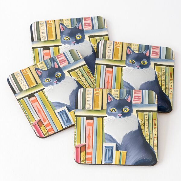 Item preview, Bookish Cat Aesthetic - Cat On A Bookshelf designed and sold by Wiss2Arts.