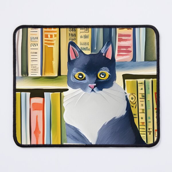 Item preview, Bookish Cat Aesthetic - Cat On A Bookshelf designed and sold by Wiss2Arts.