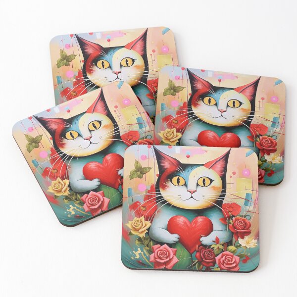 Item preview, A cat in love with a heart. designed and sold by Natalia-Vlad.