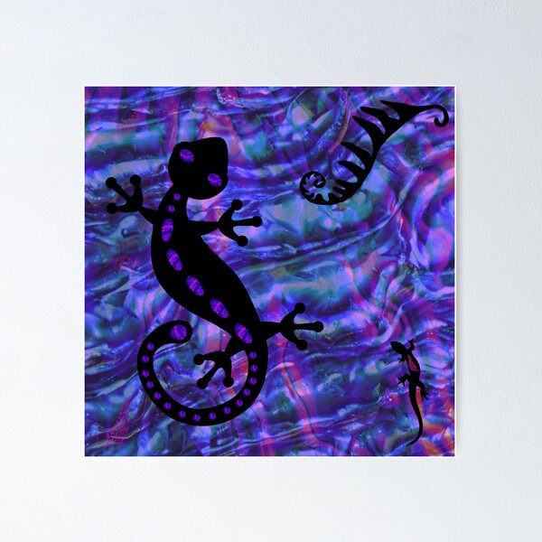 Item preview, Pink Purple Paua Gecko. New Zealand. designed and sold by VibrantArtwork.