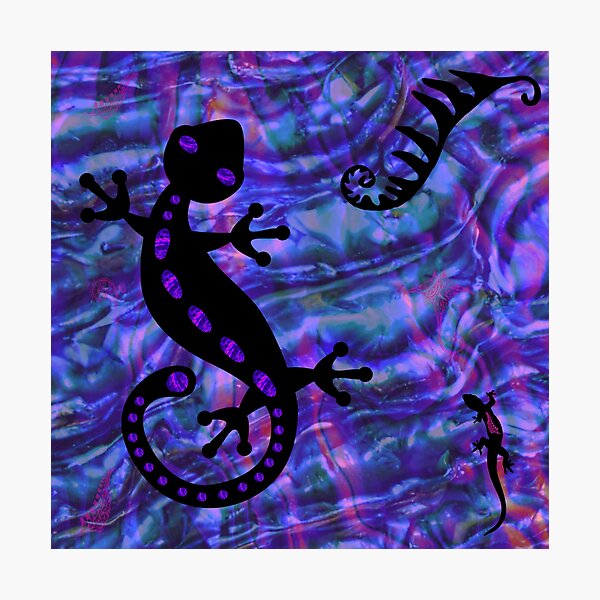 Item preview, Pink Purple Paua Gecko. New Zealand. designed and sold by VibrantArtwork.
