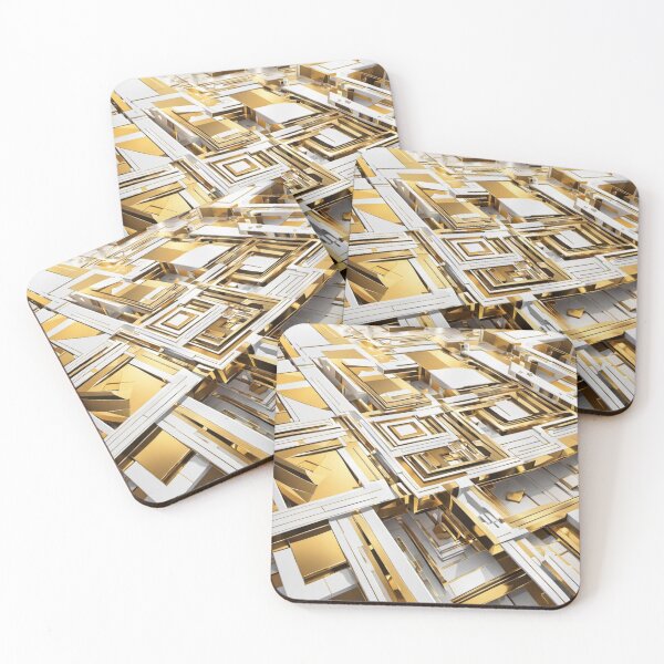 Item preview, Futuristic Gold Geometric Abstract designed and sold by Harmonic_Layers.