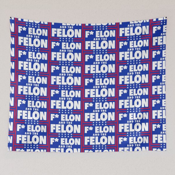 Item preview, F Elon And The Felon - Anti Musk Anti DOGE designed and sold by ourkid.