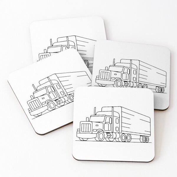Item preview, Semi Truck Silhouette Big Rig Freight Hauler designed and sold by theartfulaspie.