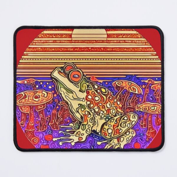 Item preview, Gorgeous retro sunset Klimt frog round, Art Nouveu designed and sold by CristalleLisa.