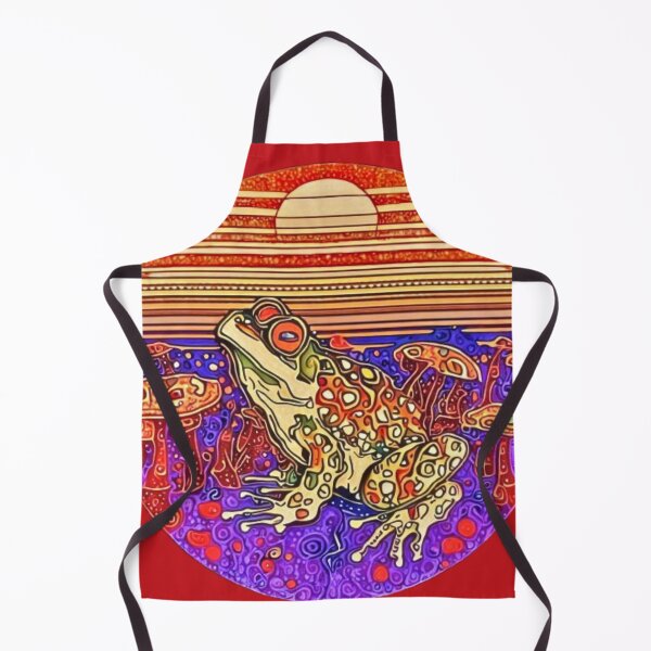 Item preview, Gorgeous retro sunset Klimt frog round, Art Nouveu designed and sold by CristalleLisa.