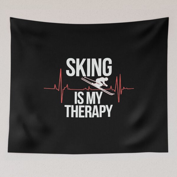 Item preview, Skiing Is My Therapy | Funny Ski Lover Winter Sports designed and sold by tmerchtrends.