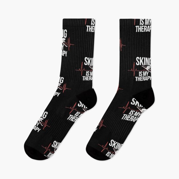 Item preview, Skiing Is My Therapy | Funny Ski Lover Winter Sports designed and sold by tmerchtrends.