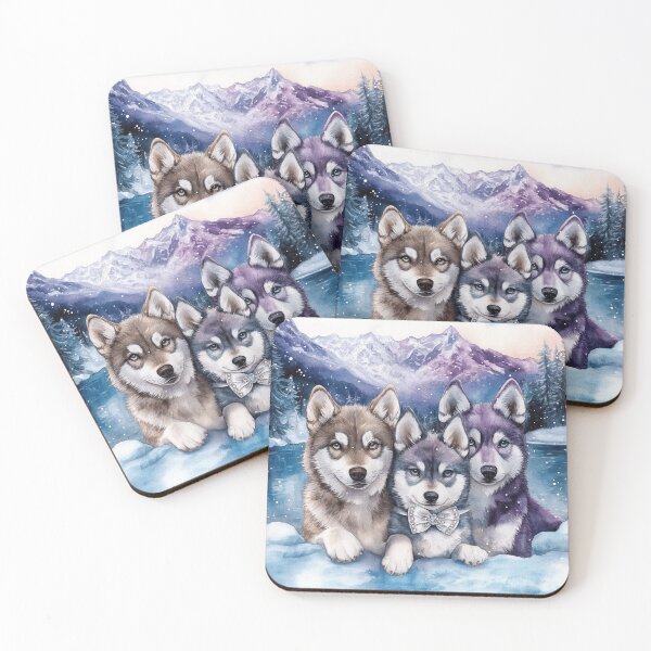 Item preview, Arctic Wolfdogs Painting  designed and sold by Nocturne  Paws.