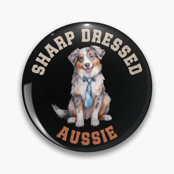 Item preview, Sharp Dressed Aussie Cute Australian Shepherd Dog Wearing Tie designed and sold by eclecTEEq.