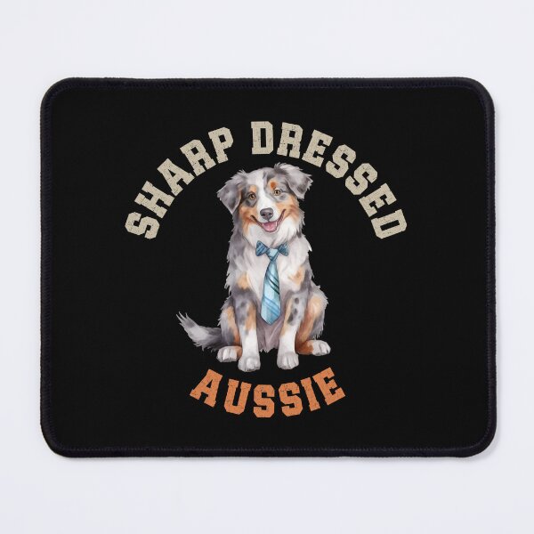 Item preview, Sharp Dressed Aussie Cute Australian Shepherd Dog Wearing Tie designed and sold by eclecTEEq.