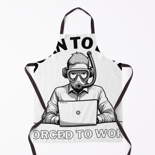 Item preview, Born to dive, forced to work - Black Text designed and sold by mrddst.