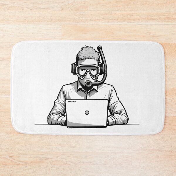 Item preview, Born to dive, forced to work - Black Text designed and sold by mrddst.