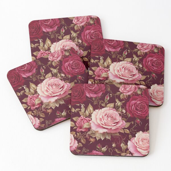 Item preview, Elegant Roses in soft blush pink and crimson red designed and sold by Designbes.