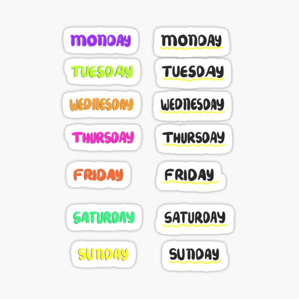 Item preview, Days of the Week Journal Stickers designed and sold by diaricesalt.