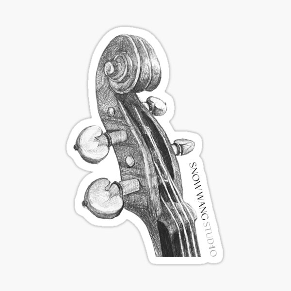 Item preview, Violin Scroll Sketch Violin Art designed and sold by Snow-W-Studio.