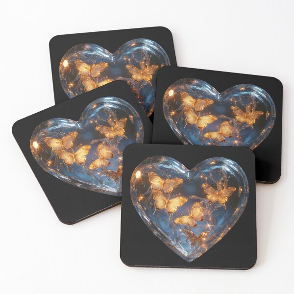 Item preview, Crystal heart with several butterflies flying inside designed and sold by FluffyGallery.