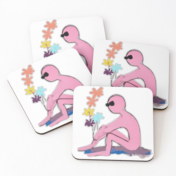 Item preview, The pink matchstick figure sitting designed and sold by Monddesign333.