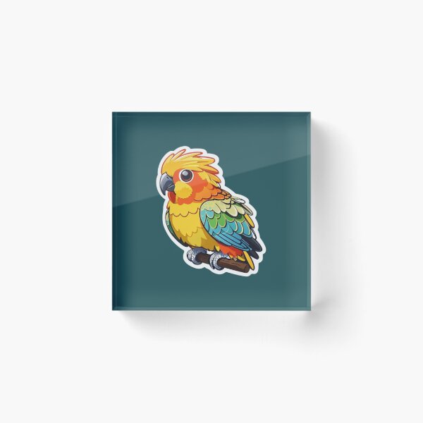 Item preview, Cute Sun Conure Parrot Cartoon - Tropical Bird Art designed and sold by TopUpDesign.