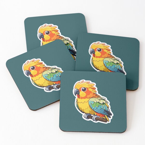 Item preview, Cute Sun Conure Parrot Cartoon - Tropical Bird Art designed and sold by TopUpDesign.