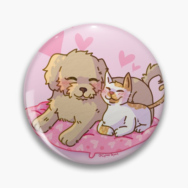 Item preview, Cute dog and Cat snuggling designed and sold by CipherTeyaa.