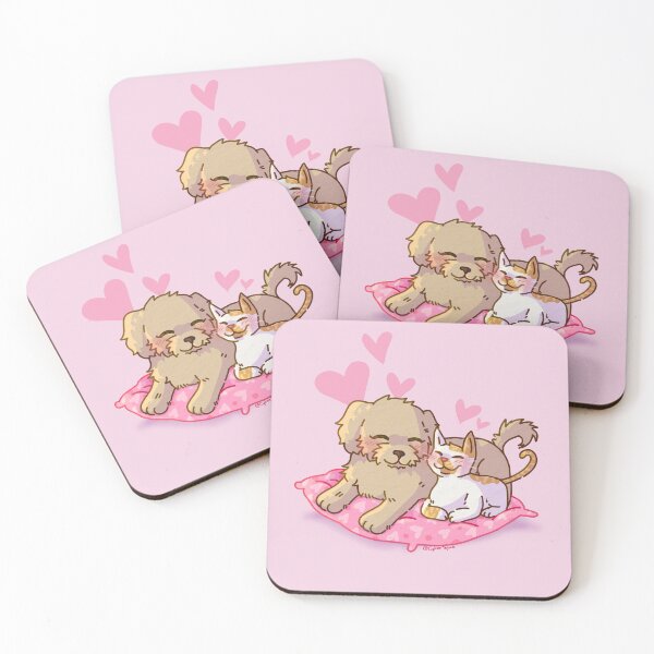 Item preview, Cute dog and Cat snuggling designed and sold by CipherTeyaa.