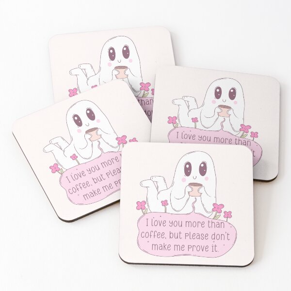 Item preview, Funny Ghost Drinking Coffee – Love You More than coffee designed and sold by Jess.a.creates.