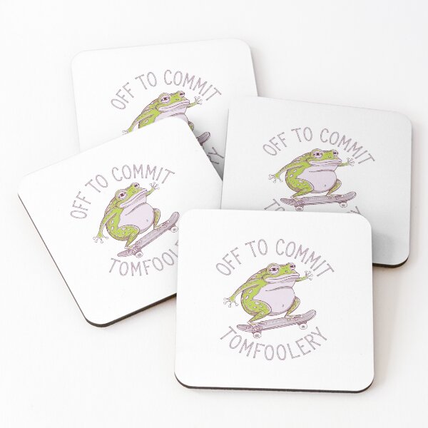 Item preview, Off to commit tomfoolery, frog, skateboard, retro, vintage, party, funnyfits70, Humor, Funny,  designed and sold by FunnyFits70.