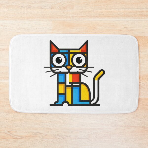 Item preview, Colourful illustration of a cat in a cubistic illustration style designed and sold by Stef Ringoot, cartoons and illustrations.