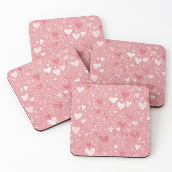 Item preview, Tiny doodled hearts and arrows in soft pink color designed and sold by Designbes.