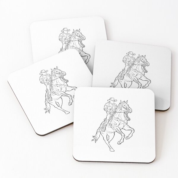 Item preview, Cowboy Riding Horse action line designed and sold by StairheadStore.