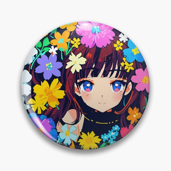 Item preview, Anime Girl & Flowers Pattern Design designed and sold by Domo-Design.