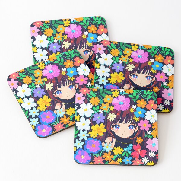 Item preview, Anime Girl & Flowers Pattern Design designed and sold by Domo-Design.