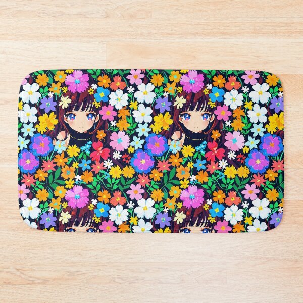 Item preview, Anime Girl & Flowers Pattern Design designed and sold by Domo-Design.