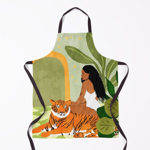 Item preview, Just You & Me | Tiger Urban Jungle Friendship | Wild Cat Bohemian Black Woman with Pet designed and sold by 83oranges.com.