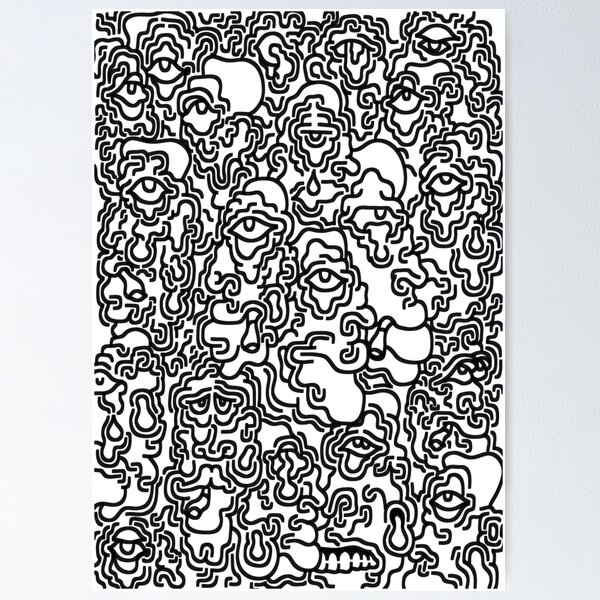 Item preview, Monochrome Character Print designed and sold by pascocharacters.