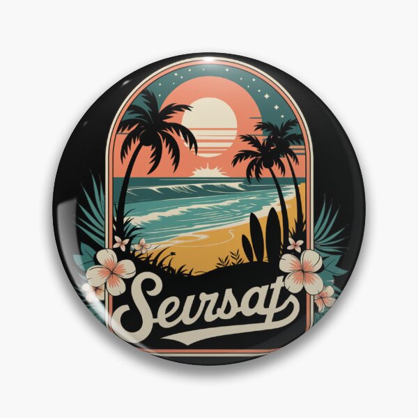 Item preview, Sevrsat Retro Surf Beach Sunset - Vintage Hawaiian Paradise designed and sold by TopUpDesign.