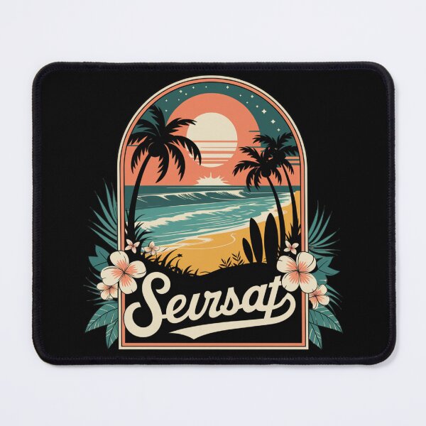 Item preview, Sevrsat Retro Surf Beach Sunset - Vintage Hawaiian Paradise designed and sold by TopUpDesign.