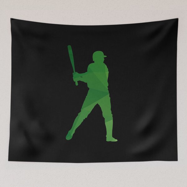 Item preview, Green Low Poly Geometric Textured Softball Player Silhouette Gift designed and sold by freeArt10.