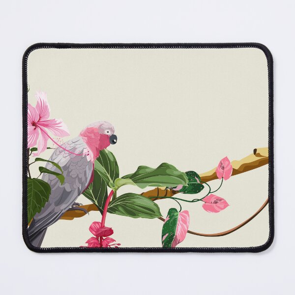 Item preview, Exotic pink parrot with leaves and flowers. designed and sold by MatyKotiv.