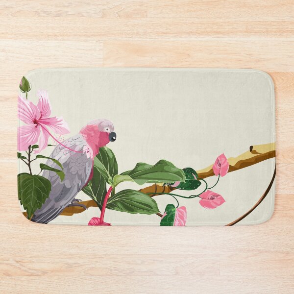 Item preview, Exotic pink parrot with leaves and flowers. designed and sold by MatyKotiv.
