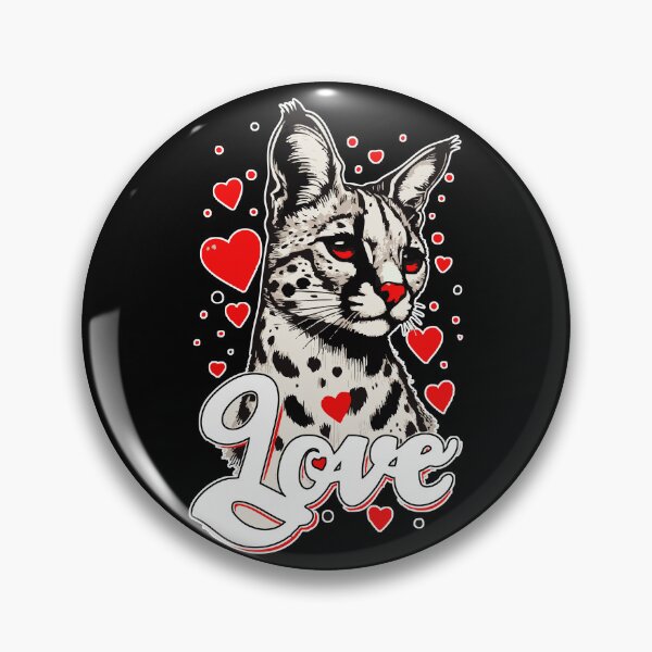 Item preview, Serval Cat Love Valentines Day designed and sold by TomFrontierArt.