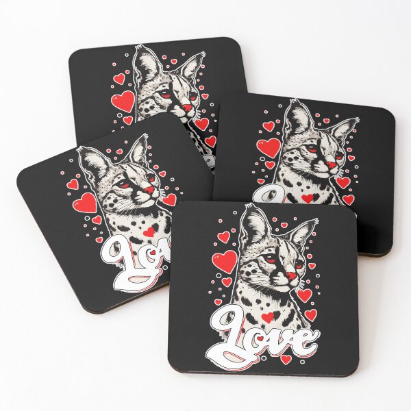 Item preview, Serval Cat Love Valentines Day designed and sold by TomFrontierArt.