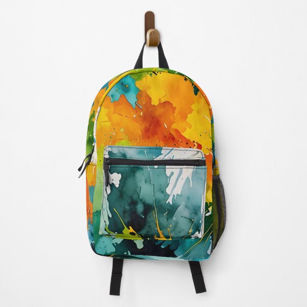 Item preview, Golden Splash & Emerald Waves, Sun-Kissed Watercolor Eruption, Abstract Vibrant Earth Tones, Botanic Burst in Yellow & Teal designed and sold by Kintsugi99.