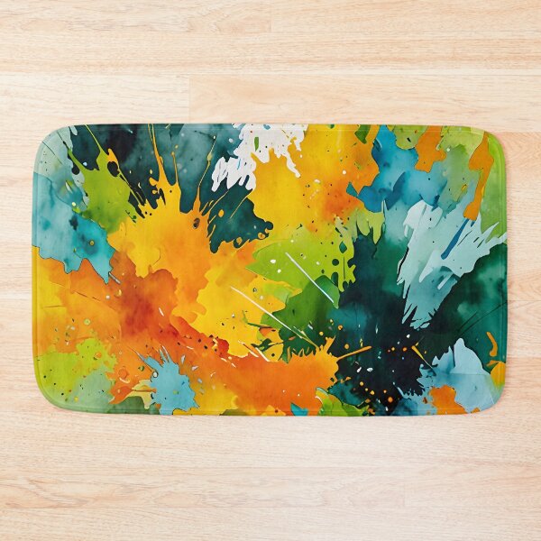 Item preview, Golden Splash & Emerald Waves, Sun-Kissed Watercolor Eruption, Abstract Vibrant Earth Tones, Botanic Burst in Yellow & Teal designed and sold by Kintsugi99.