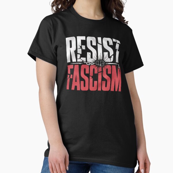 Vista previa del artículo con la obra «Resistir el fascismo: este diseño audaz es para activistas, defensores de la democracia y cualquiera que se oponga al fascismo, el autoritarismo y la injusticia.», diseñado y vendido por ZyziowskyArt.