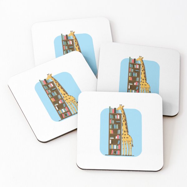 Item preview, Curious Giraffe in the Library in blue sky designed and sold by saraartjem.
