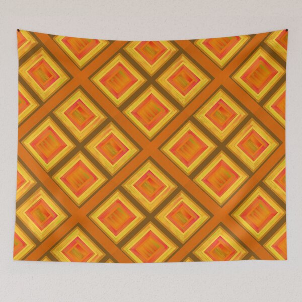 Item preview, Warm Stacked Diamonds Bound in Lattice  designed and sold by JaygiesDesign.