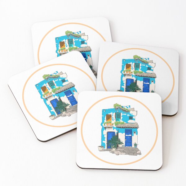 Item preview, Aged Villa in Blue designed and sold by emcrawfordart.